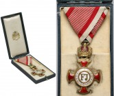 Gold Cross of Merit with Crown, in case