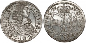 Austria, Zygmunt Franciszek, 3 krajcary 1663, Hall