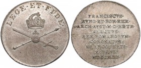Austria, Franciszek II, Żeton koronacyjny 1792 (ø25mm)