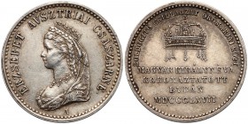 Austria, Żeton koronacyjny Elżbiety Bawarskiej (Sissi) 1867