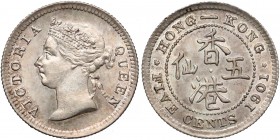 Hong-Kong brytyjski, Wiktoria, 5 centów 1901 - mennicze