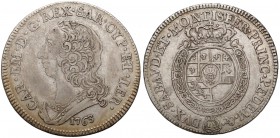 Włochy, Sardynia, 1/2 scudo 1763 - data wąsko