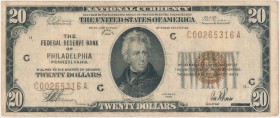 USA, 20 dollars 1928, National Currency, Philadelphia, C