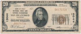 USA, 20 dollars 1929, National Currency, San Francisco #13044