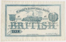 Jersey St. Mary's Parochial Bank, 1 Pound 18.. (ca. 1850) Blue