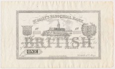 Jersey St. Mary's Parochial Bank, 1 Pound 18.. (ca. 1850) Black