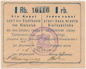 Białystok, 1 rubel 1915 - stempel DER DEUTSCHE...