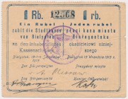 Białystok, 1 rubel 1915 - stempel KASSE DER...