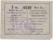 Białystok, 1 Mk = 60 kop 1915 - stempel z herbem