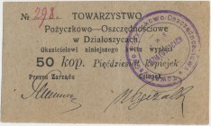 Działoszyce, Tow. Pożyczkowo-Oszczędnościowe, 50 kopiejek (1914)
