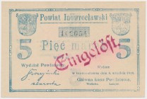 Inowrocław, 5 marek 1919 - stempel EINGELÖST na awersie i rewersie