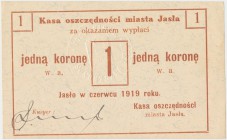 Jasło, Kasa Oszczędności, 1 korona 1919