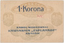 Kraków, K. WOŁKOWSKI Kawiarnia 'ESPLANADE', 1 korona (1919)