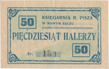 Nowy Sącz, Księgarnia R. PISZA, 50 halerzy (1919)