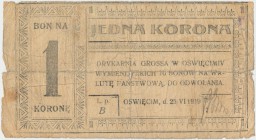 Oświęcim, Drukarnia Grossa, 1 korona 1919