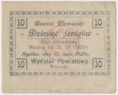 Sępólno, 10 fenigów 1920 z błędem - kreska w drugą stronę