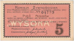 Wysoka, Komisja Żywnościowa, 5 fenigów 1917