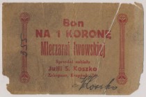 Zakopane, Mleczarnia lwowska Julii S. Koszko, 1 korona (1919)