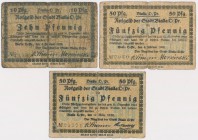 Bialla (Biała Piska), 10 i 2x 50 pfg 1919-1920 (3szt)
