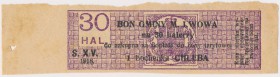 Lwów, Bon 30 halerzy na zakup 1 bochenka chleba, 1918
