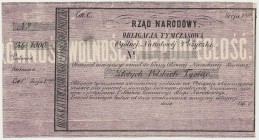 Powstanie Styczniowe, Obligacja tymczasowa 1.000 złotych 1863