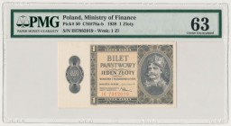1 złoty 1938 Chrobry - IH - PMG 63