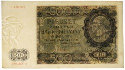 500 złotych 1940 - B - przesunięty znak wodny