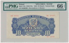 WZÓR 10 złotych 1944 ...owe - Dd 000000 - PMG 66 EPQ