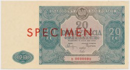 20 złotych 1946 - B 0000000 - SPECIMEN
