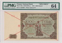 SPECIMEN 1.000 złotych 1947 - Ser.A - PMG 64