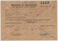 GG, Karta zapotrzebowania na towary włókiennicze, Kraków 1942
