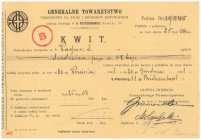 Generalne Towarzystwo Ubezpieczeń na Życie, Kwit do Polisy 1911 r.