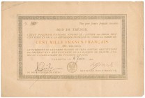 UNIKALNY Bon skarbowy 100.000 franków 1920 - na koszty druku banknotów złotowych emisji 1919