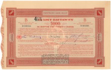 Państwowy Bank Rolny, List zastawny 7% na 4.5% 5.000 zł 1930