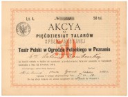 Teatr Polski w Ogrodzie Potockiego w Poznaniu, 50 talarów 1871