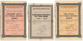 Bank Francusko-Belgijsko-Polski dla Przemysłu i Rolnictwa, 1923 (3szt)