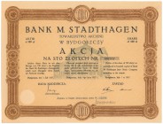 Bank M. Stadthagen w Bydgoszczy, 100 zł 1927