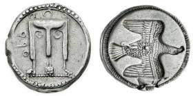 Monete Greche
Crotone - Statere databile al periodo 480-430 a.C. - Diritto: tripode - Rovescio: aquila in volo verso destra in incuso - gr. 7,98 - Ra...