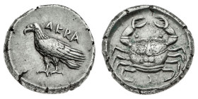 Monete Greche
Akragas - Didramma databile al periodo 500-490 a.C. - Diritto: aquila stante a sinistra - Rovescio: granchio - gr. 8,74 - Non comune - ...