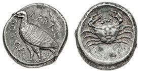 Monete Greche
Akragas - Tetradramma databile al periodo 470-420 a.C. - Diritto: aquila stante a sinistra - Rovescio: granchio - gr. 17,28 - Rara - Pa...