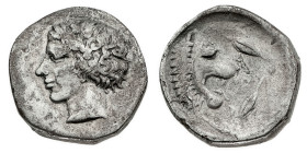 Monete Greche
Leontini - Dracma databile al periodo 440-430 a.C. - Diritto: testa laureata di Apollo a sinistra - Rovescio: protome di leone a destra...