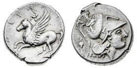Monete Greche
Siracusa - Periodo di Agatocle (317-289 a.C.) - Statere databile al 317-310 a.C. - Diritto: testa elmata di Atena a destra; a sinistra ...