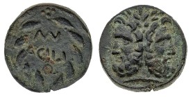 Monete Greche
Dominazione romana - Bronzo databile al II Secolo a.C. al nome MAN ACILI Q - Zecca: Panormos (?) - Diritto: testa di Giano bifronte - R...