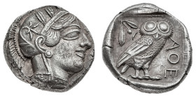 Monete Greche
Atene - Tetradramma databile al periodo 440-404 a.C. - Diritto: testa di Atena a destra con elmo crestato e ornato di foglie - Rovescio...