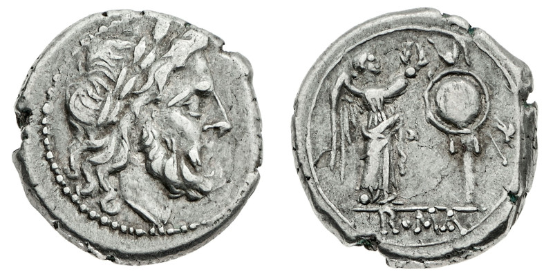 Monete Romane Repubblicane
Vittoriato anonimo databile al 211-208 a.C. - Zecca:...