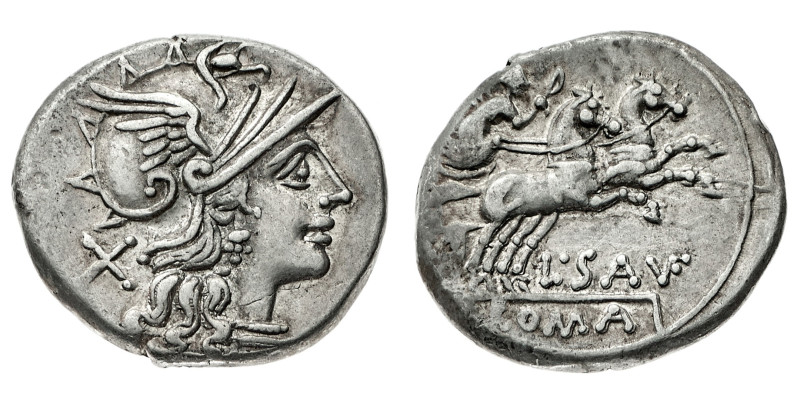 Monete Romane Repubblicane
Denario al nome L.SAVF databile al 152 a.C. - Zecca:...