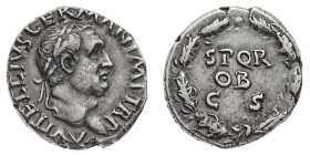 Monete Romane Imperiali
Denario - Zecca: Roma - Diritto: testa laureata dell'Imperatore a destra - Rovescio: legenda in tre righe orizzontali entro u...