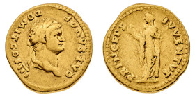 Monete Romane Imperiali
Aureo con il titolo di Cesare databile al 75 d.C. - Zecca: Roma - Diritto: testa laureata di Domiziano a destra - Rovescio: l...