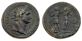Monete Romane Imperiali
Sesterzio databile agli anni 88-89 d.C. - Zecca: Roma - Diritto: testa laureata dell'Imperatore a destra - Rovescio: l'Impera...