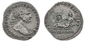 Monete Romane Imperiali
Denario databile agli anni 112-113 d.C. - Zecca: Roma - Diritto: testa laureata dell'Imperatore a destra - Rovescio: figura f...